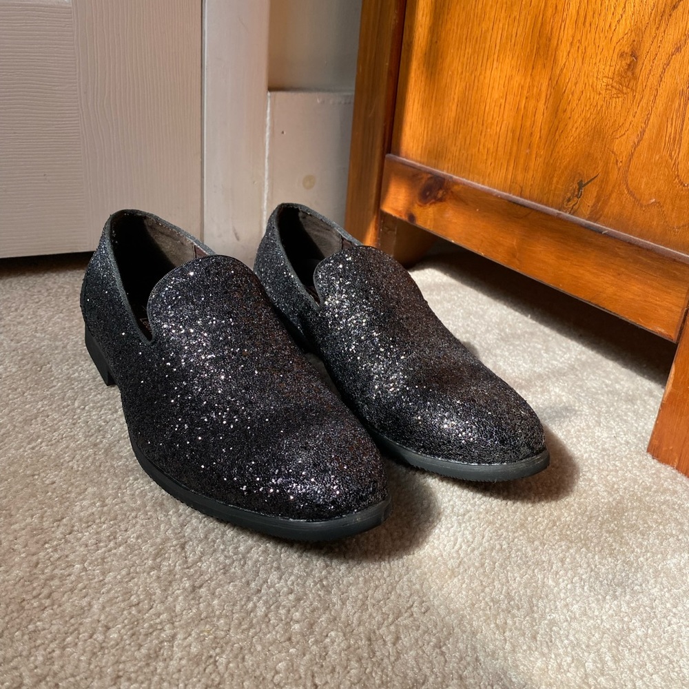 frederico Leone black sparkle dress shoes